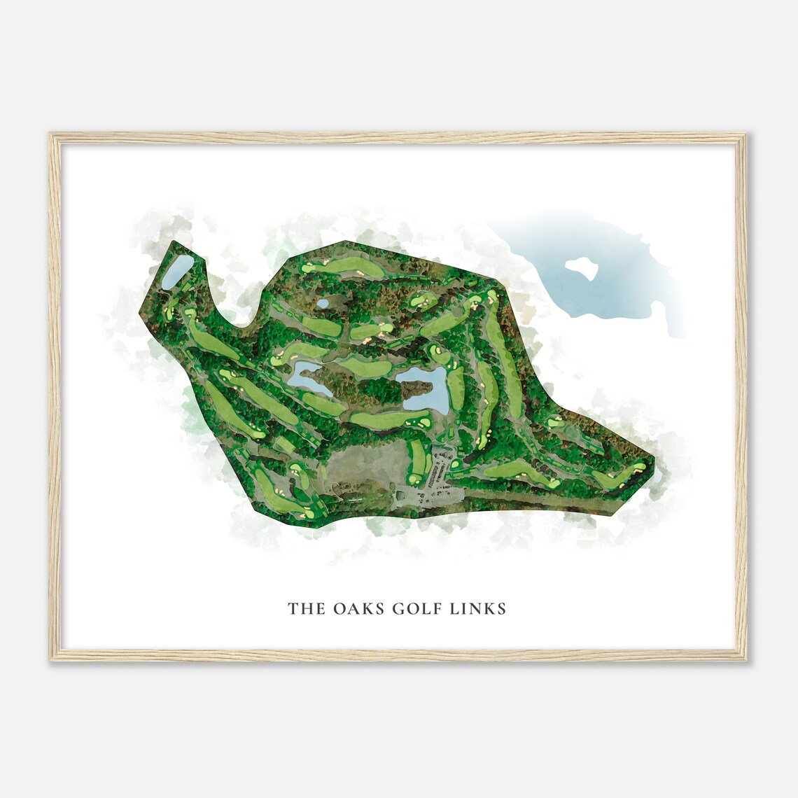 The Oaks Golf Links New Hampshire Watercolor Map Print - Image 2
