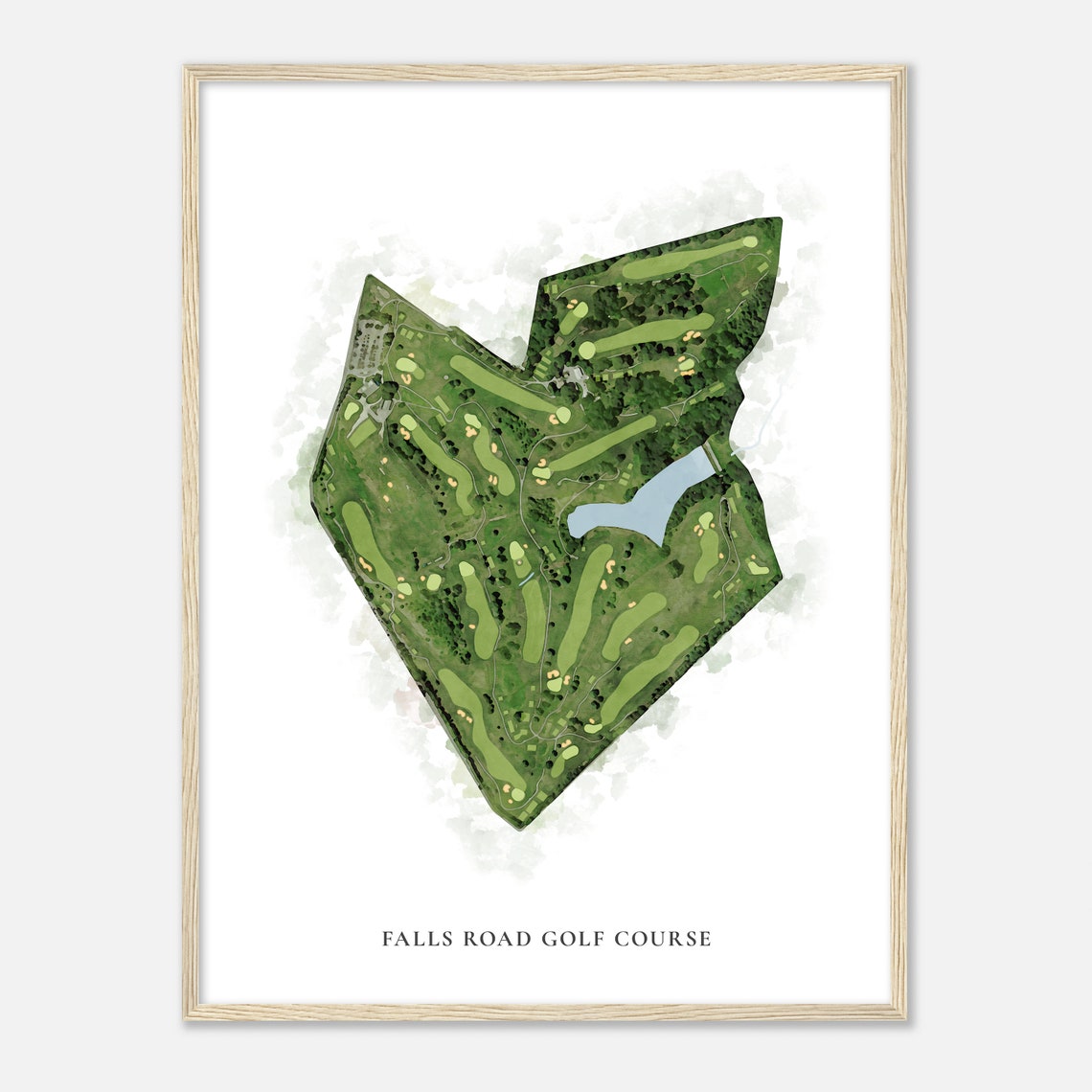 Falls Road Golf Course Maryland Classic Watercolor Golf Map Poster - Image 2