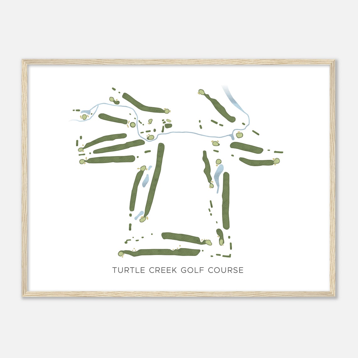 Scenic Turtle Creek Golf Course Modern Minimalist Course Map Poster - Image 2