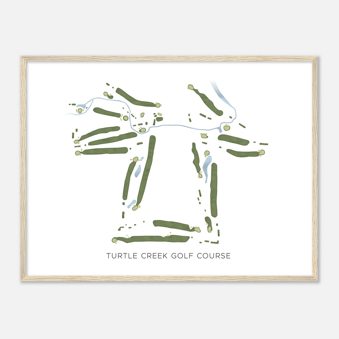 Turtle Creek Golf Course Ohio Modern Watercolor Map Golfer Gift Golf Wall Art Golf Poster Print Course Layout - Image 2