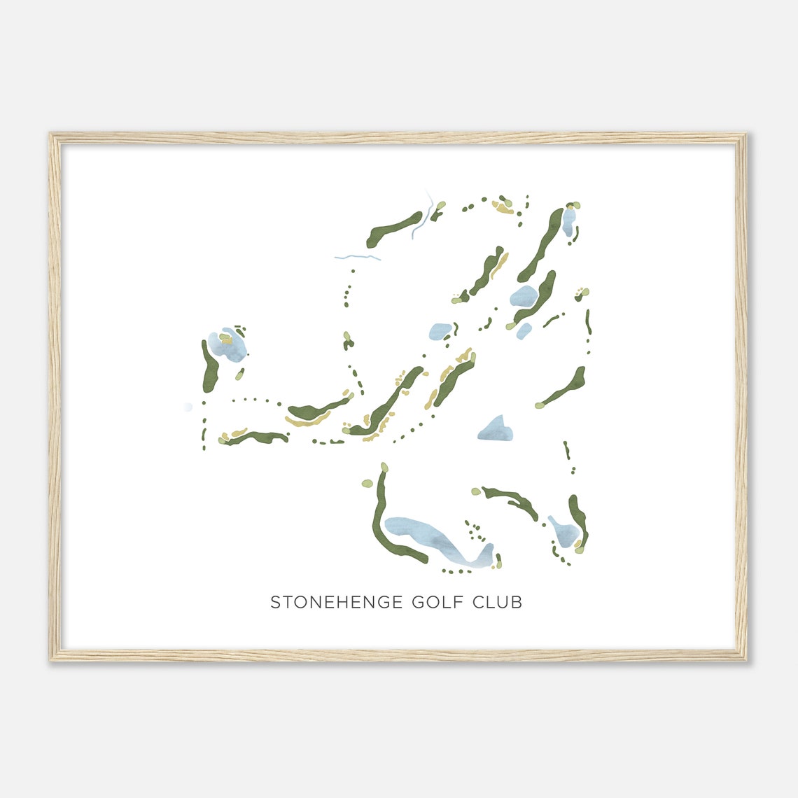 Stonehenge Golf Club Modern Minimalist Golf Course Map Poster - Image 2