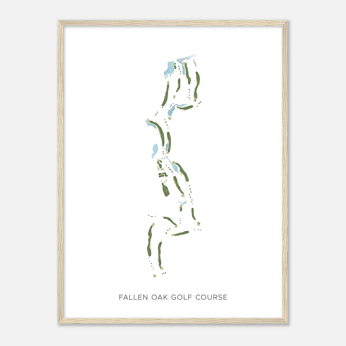 Fallen Oak Golf Course Mississippi Modern Watercolor Map Poster - Image 2