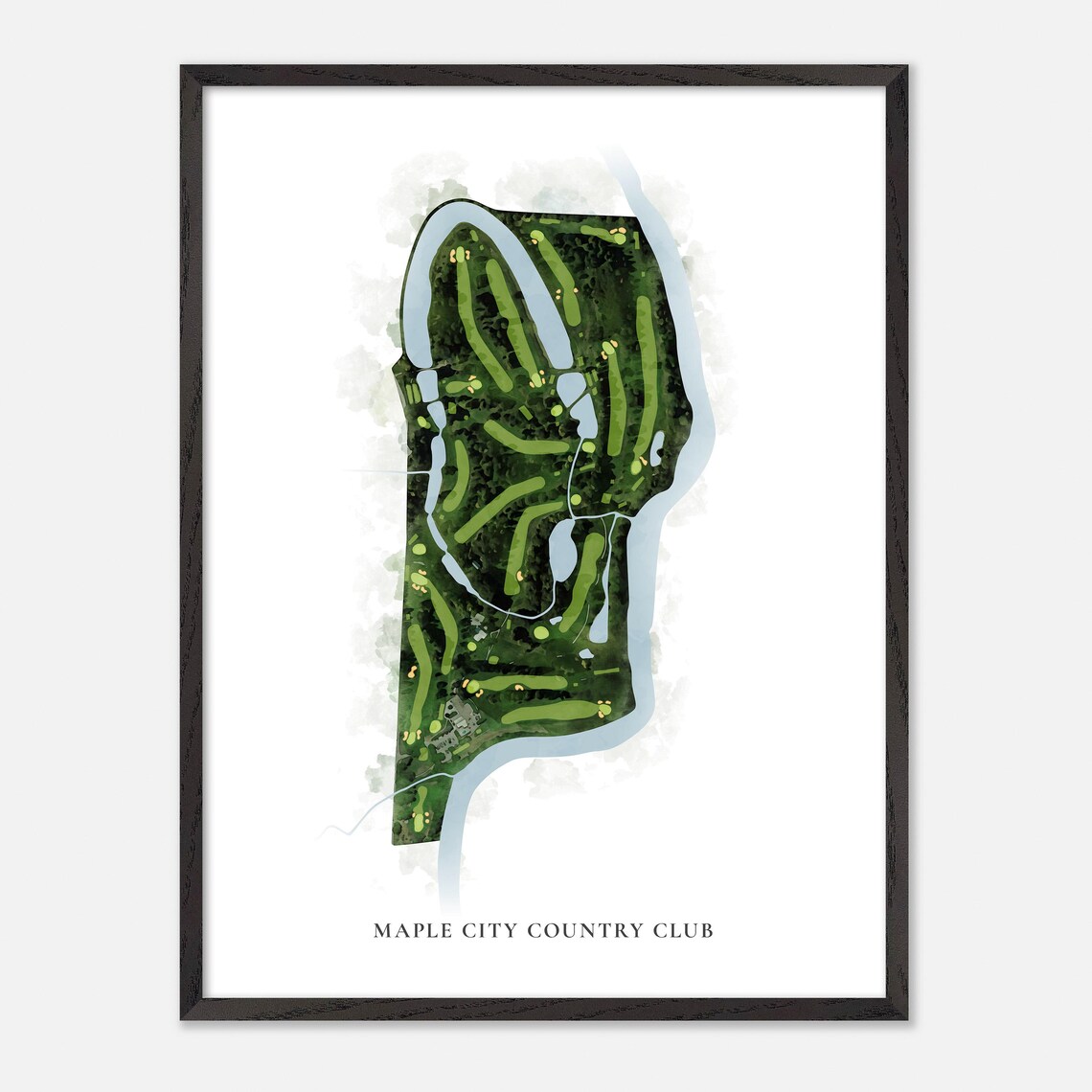 Maple City Country Club Chatham Canada Classic Watercolor Map Poster - Image 2