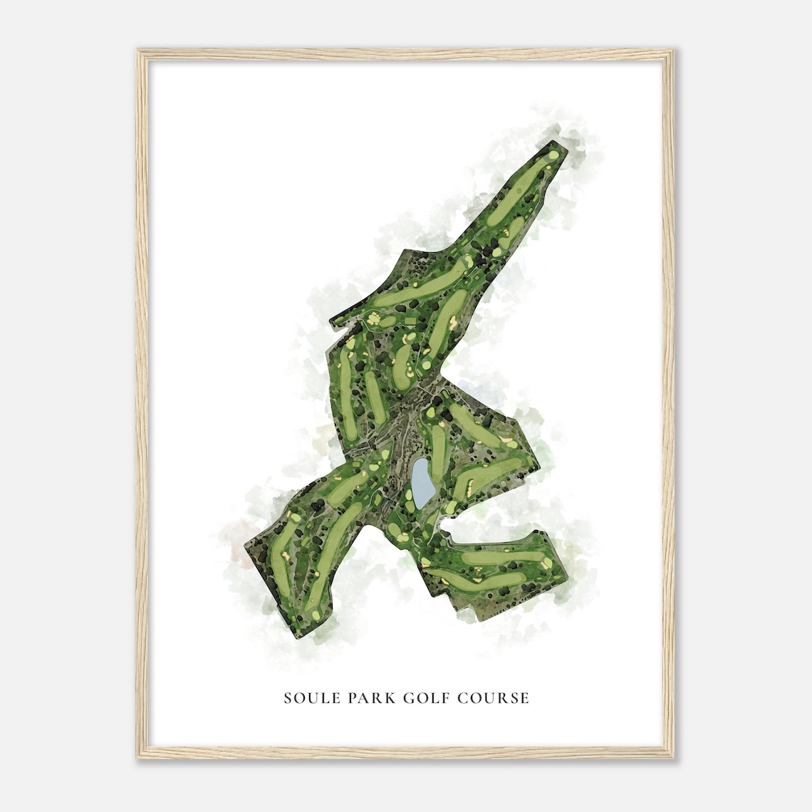 Soule Park Golf Course California Classic Watercolor Map Golfer Gift Golf Wall Art Golf Poster Print Course Layout