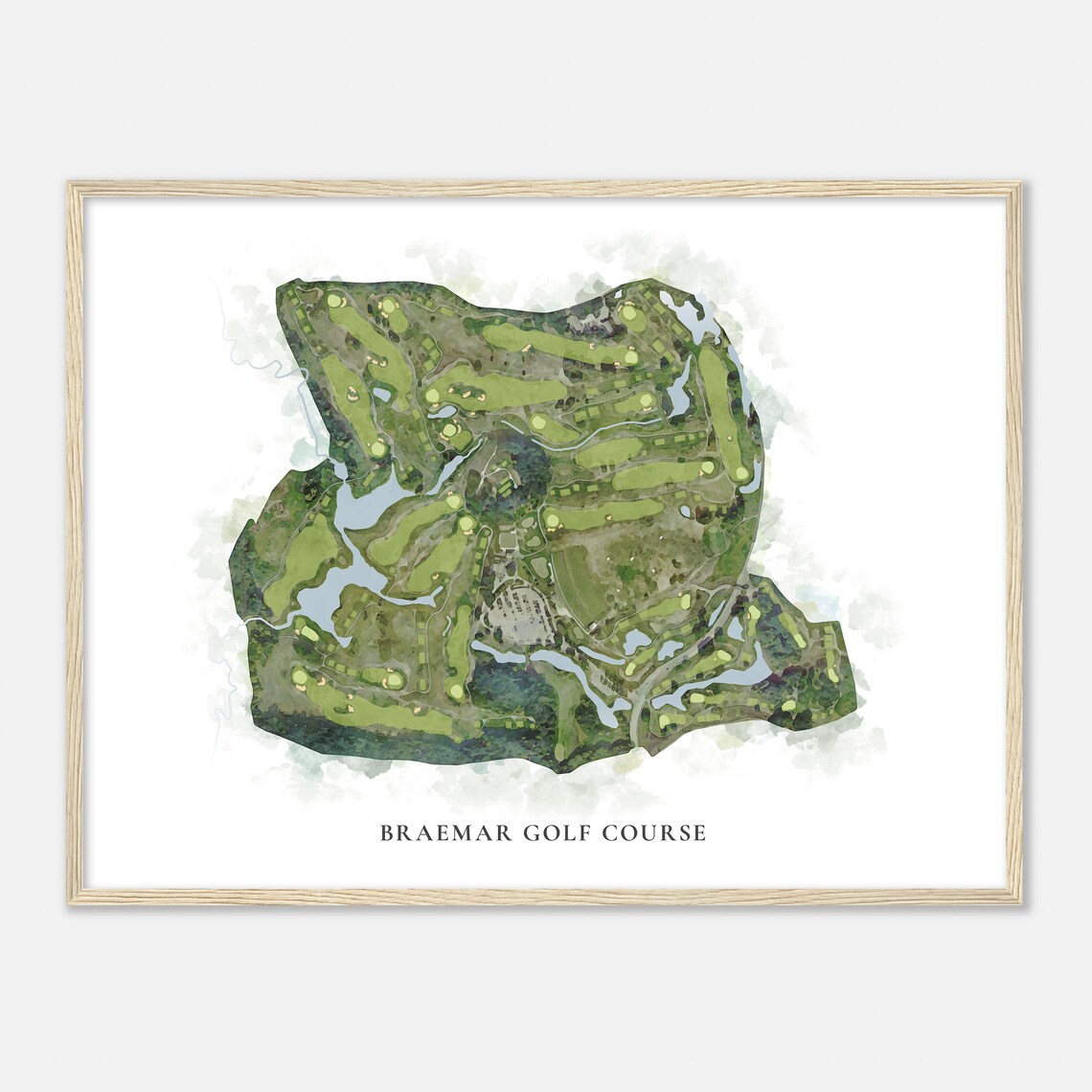 Braemar Golf Course Minnesota Watercolor Map Art Print - Image 2