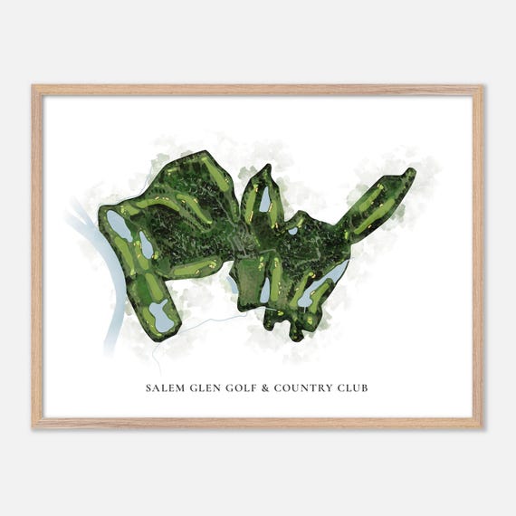 Salem Glen Golf Country Club In Clemmons North Carolina Classic Watercolor Map Golfer Gift Golf Wall Art Golf Poster Print