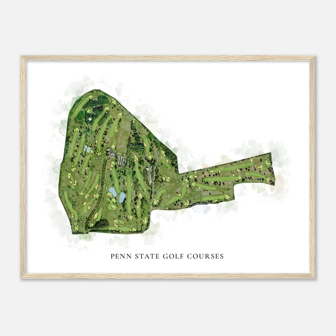 Penn State Golf Courses Watercolor Map Art Print - Image 2