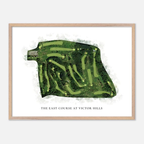 The East Course At Victor Hills In Victor New York Classic Watercolor Map Golfer Gift Golf Wall Art Golf Poster Print Course Layout
