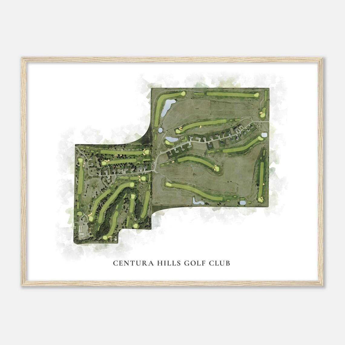 Centura Hills Golf Club Watercolor Aerial Course Map Wall Art - Image 2