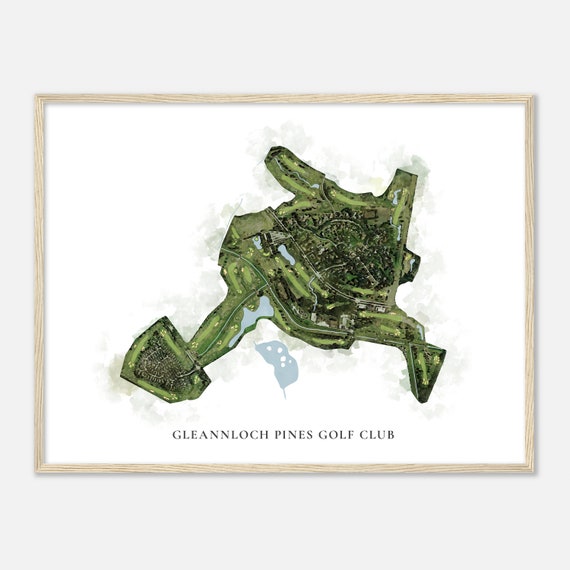 Gleannloch Pines Golf Club Texas Watercolor Map Poster