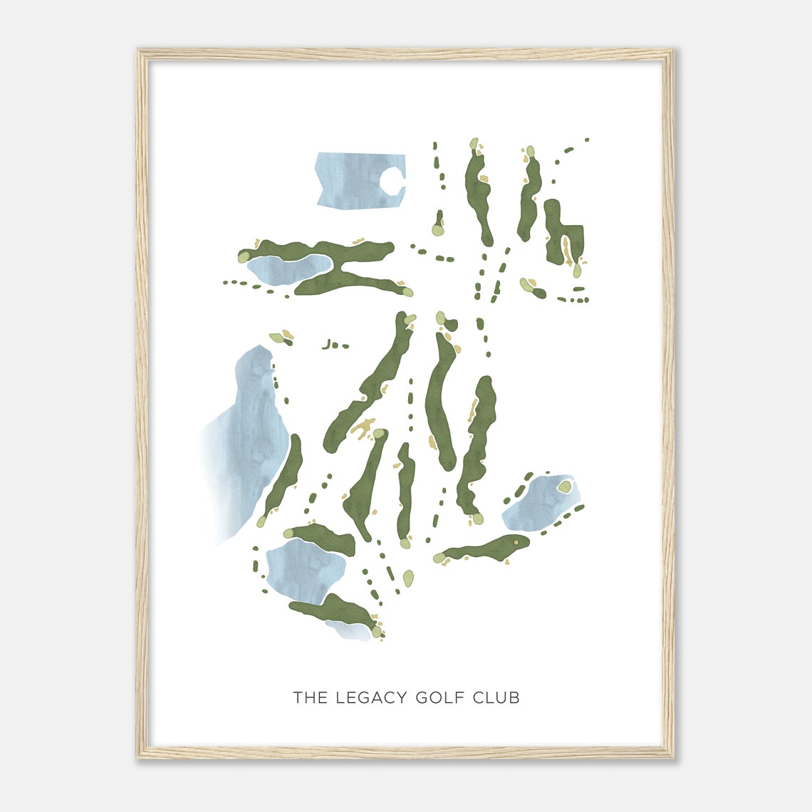 The Legacy Golf Club Modern Watercolor Course Map Gift Poster - Image 2