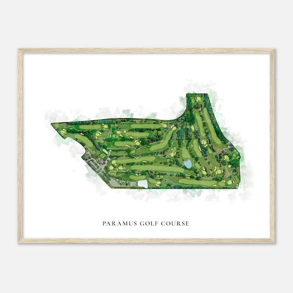 Paramus Golf Course New Jersey Classic Watercolor Map Golfer Gift Golf Wall Art Golf Poster Print Course Layout
