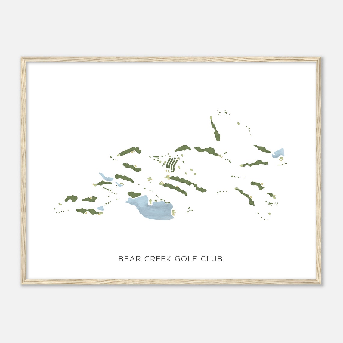 Bear Creek Golf Club Minimalist Modern Golf Course Map Print - Image 2
