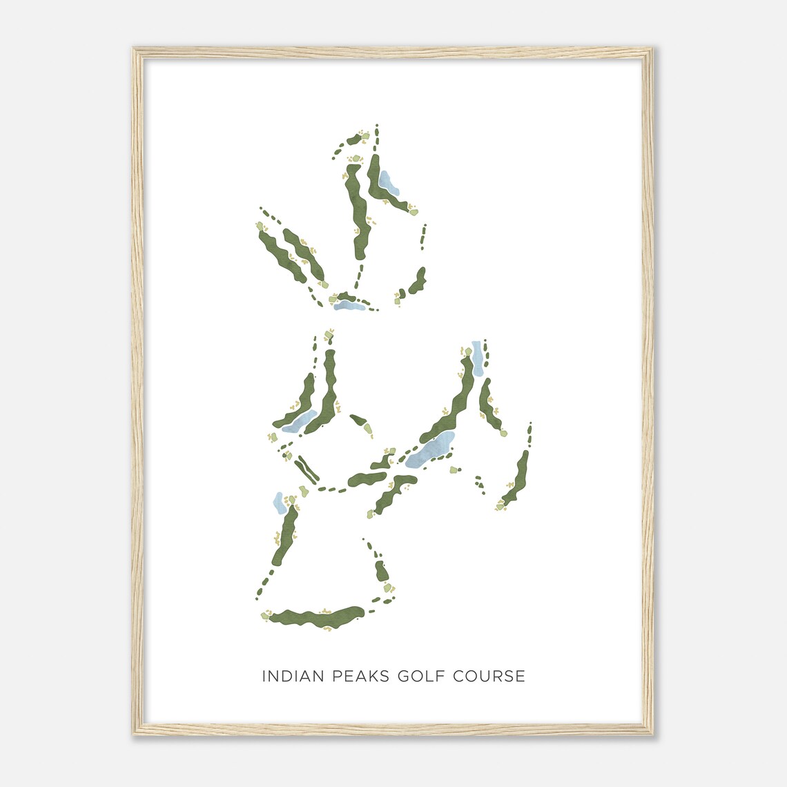 Indian Peaks Golf Course Colorado Modern Watercolor Map Golfer Gift Golf Wall Art Golf Poster Print Course Layout