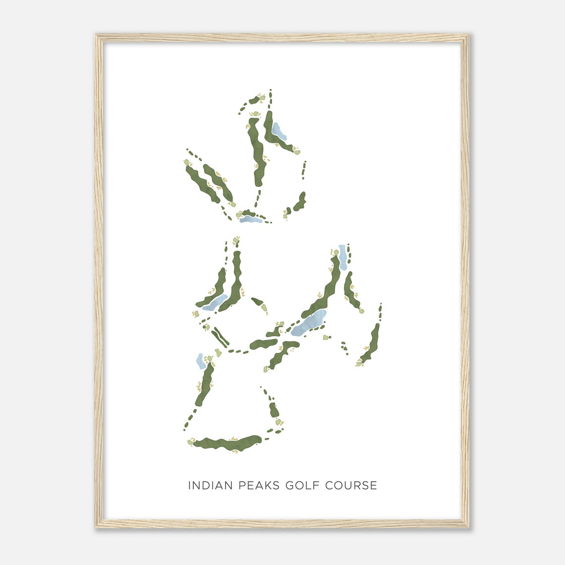 Indian Peaks Golf Course Modern Watercolor Map Golfer Gift Poster