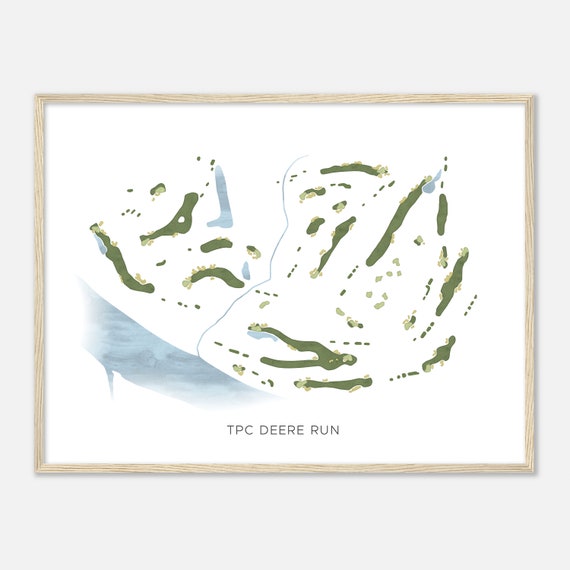 Tpc Deere Run Illinois Modern Watercolor Map Golfer Gift Golf Wall Art Golf Poster Print Course Layout