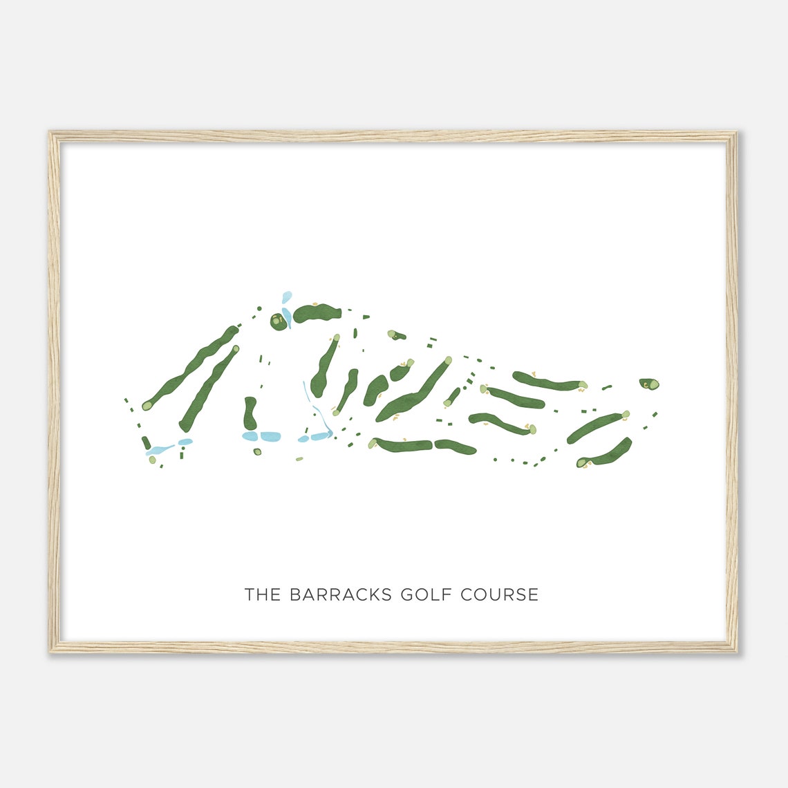 The Barracks Golf Course Modern Minimalist Course Map Poster