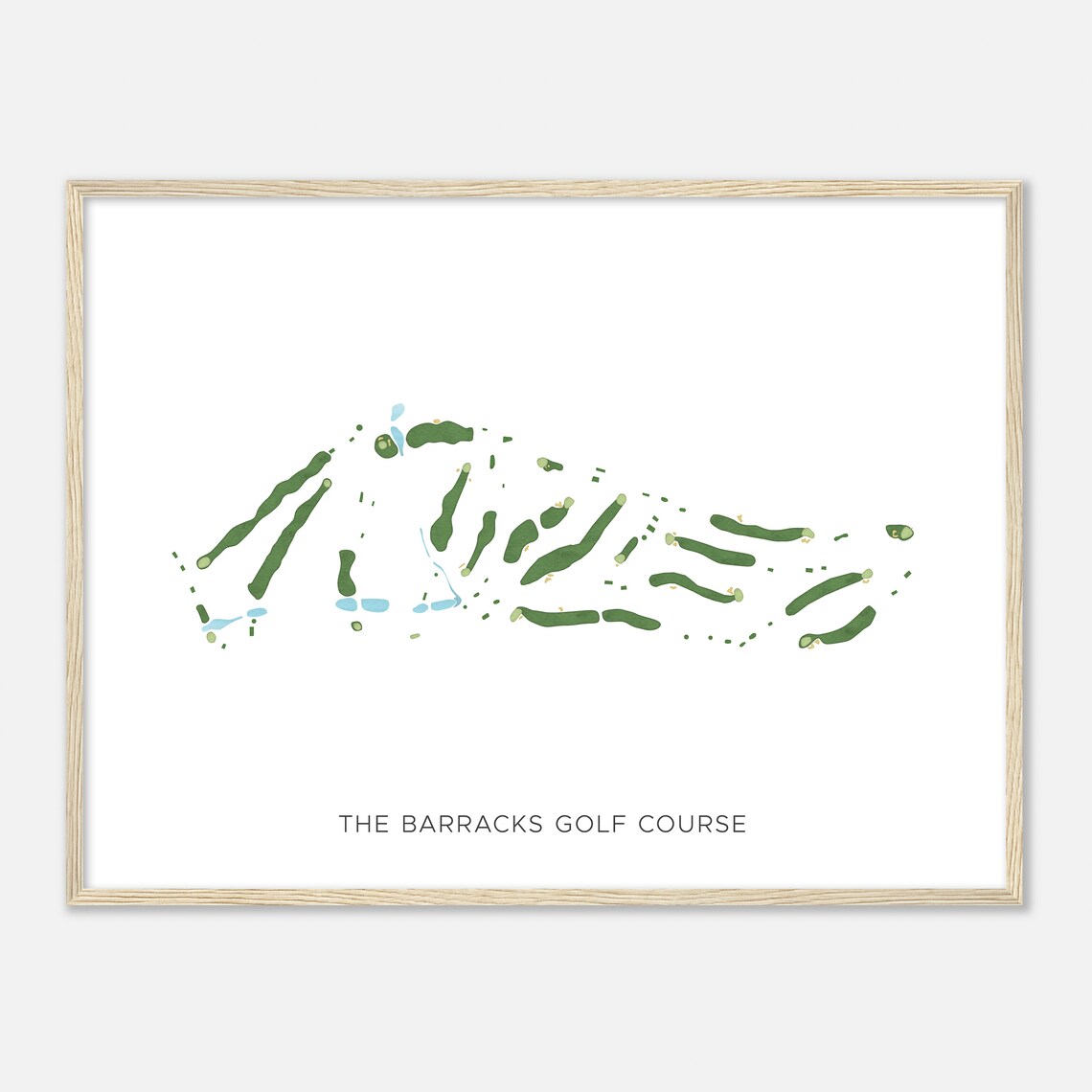 The Barracks Golf Course New York Modern Watercolor Map Golfer Gift Golf Wall Art Golf Poster Print Course Layout