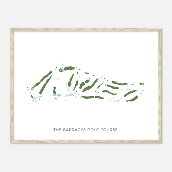The Barracks Golf Course New York Modern Watercolor Map Golfer Gift Golf Wall Art Golf Poster Print Course Layout