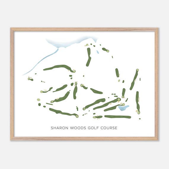 Sharon Woods Golf Course In Sharonville Ohio Modern Watercolor Map Golfer Gift Golf Wall Art Golf Poster Print Course Layout