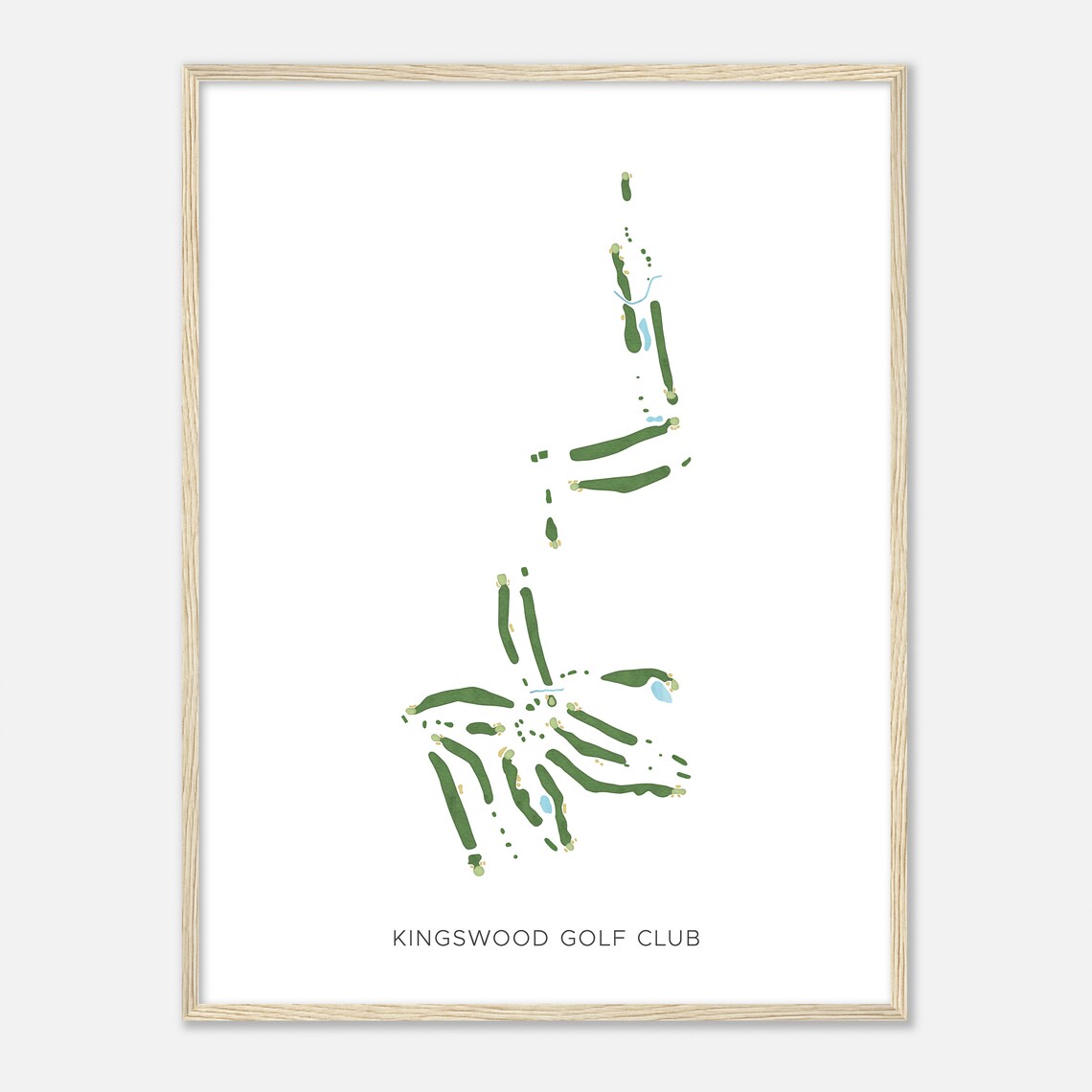 Kingswood Golf Club New Hampshire Modern Watercolor Map Poster - Image 2