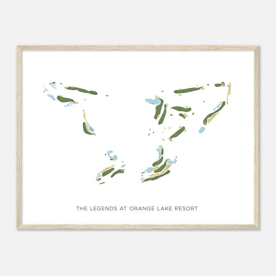 The Legends At Orange Lake Resort Florida Modern Watercolor Map Golfer Gift Golf Wall Art Golf Poster Print Course Layout