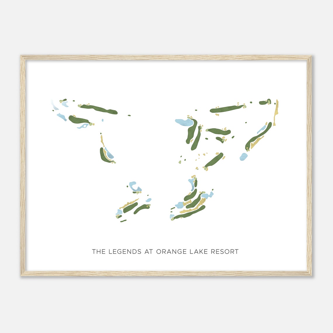 The Legends At Orange Lake Resort Florida Modern Watercolor Map Golfer Gift Golf Wall Art Golf Poster Print Course Layout