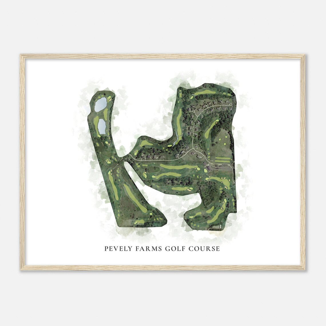 Pevely Farms Golf Course Watercolor Aerial Course Map Poster - Image 2