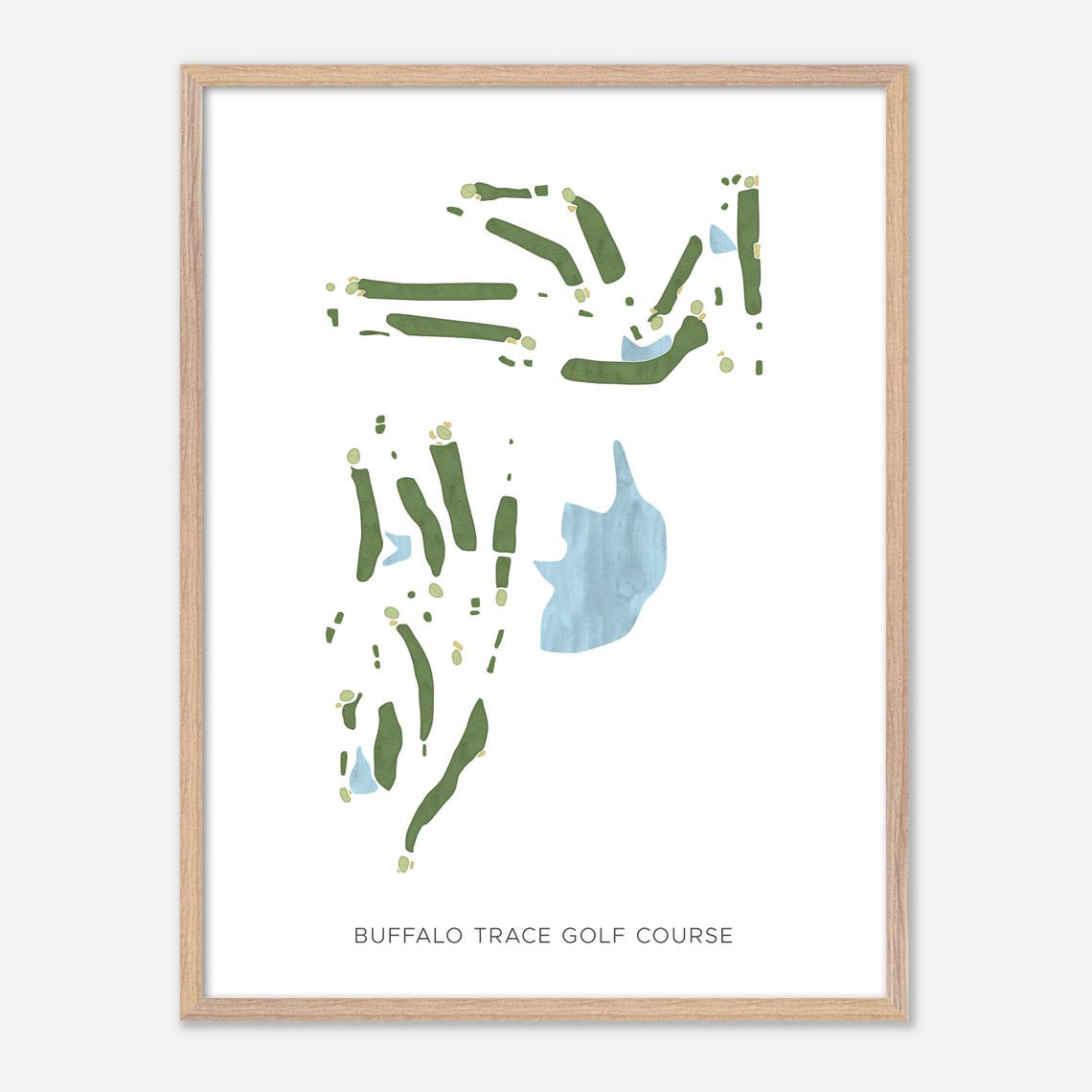 Buffalo Trace Golf Course Indiana Modern Watercolor Map Poster - Image 6