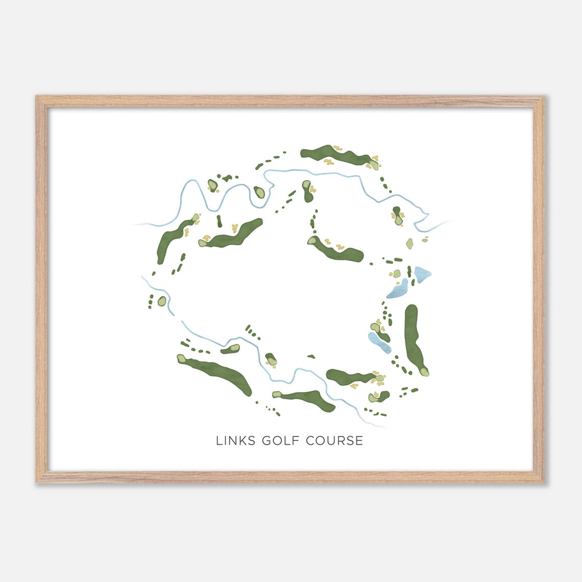 Links Golf Course Littleton Colorado Modern Watercolor Map Poster