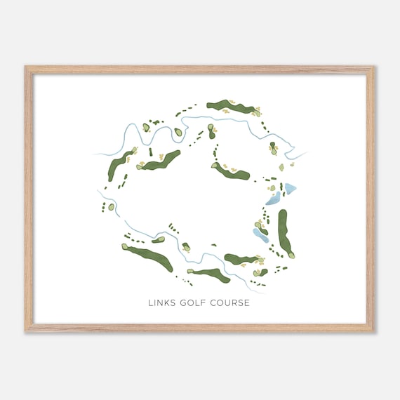 Links Golf Course Littleton Colorado Modern Watercolor Map Poster
