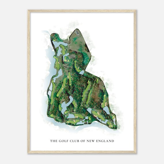 The Golf Club Of New England New Hampshire Classic Watercolor Map Golfer Gift Golf Wall Art Golf Poster Print Course Layout