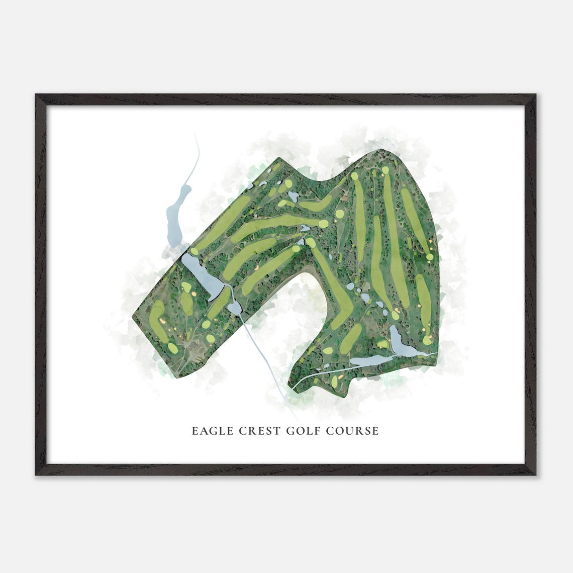 Eagle Crest Golf Course Classic Aerial Watercolor Golf Map Poster - Image 4