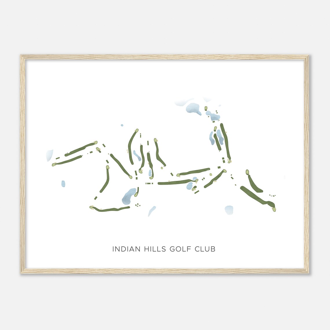 Indian Hills Golf Club Minnesota Modern Watercolor Golf Map Poster