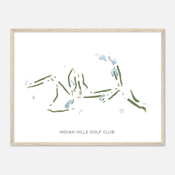 Indian Hills Golf Club Minnesota Modern Watercolor Map Golfer Gift Golf Wall Art Golf Poster Print Course Layout