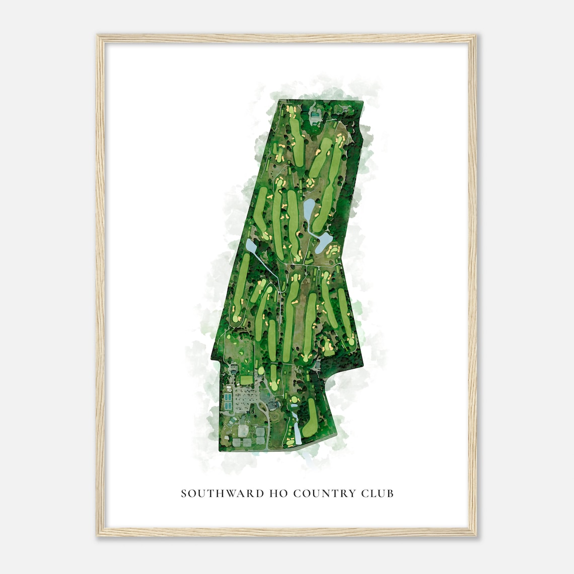 Southward Ho Country Club Watercolor Golf Map Golfer Poster Gift