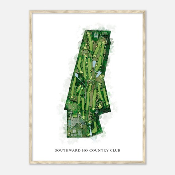Southward Ho Country Club New York Classic Watercolor Map Golfer Gift Golf Wall Art Golf Poster Print Course Layout