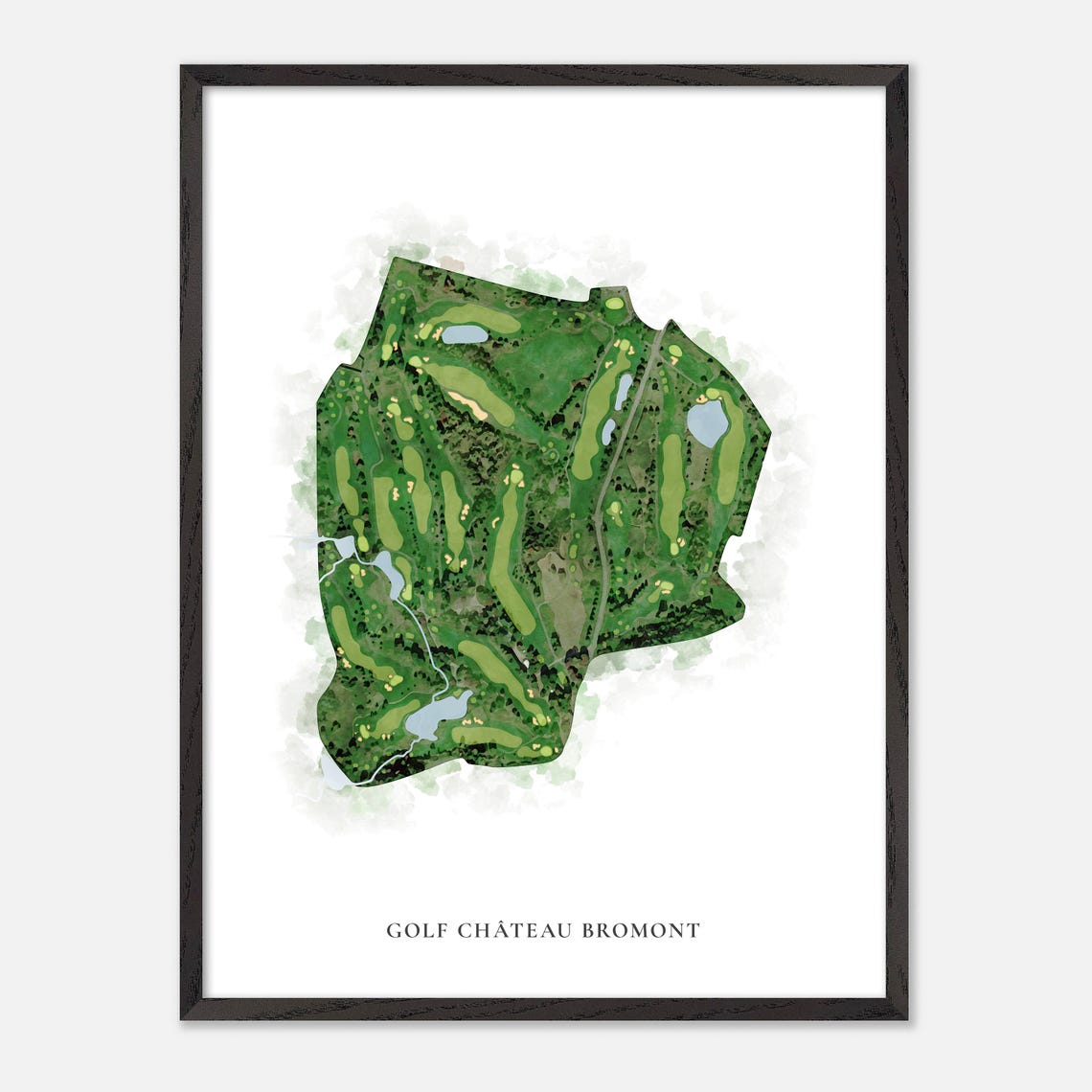 Golf Chateau Bromont Canada Classic Watercolor Map Art Poster - Image 2