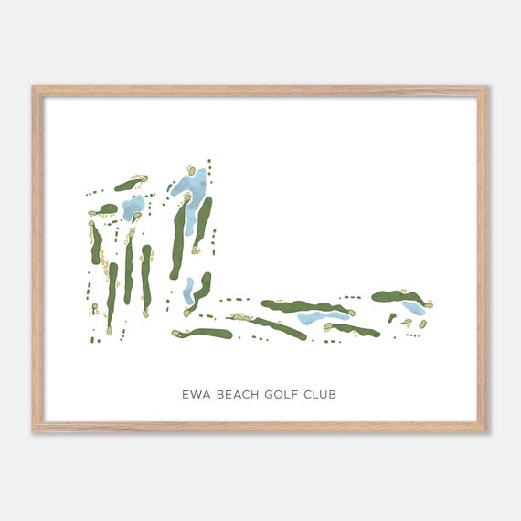 Ewa Beach Golf Club In Ewa Beach Hawaii Modern Watercolor Map Golfer Gift Golf Wall Art Golf Poster Print Course Layout
