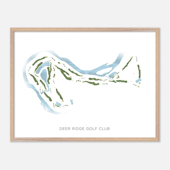 Deer Ridge Golf Club Canada Modern Scenic Watercolor Map Poster