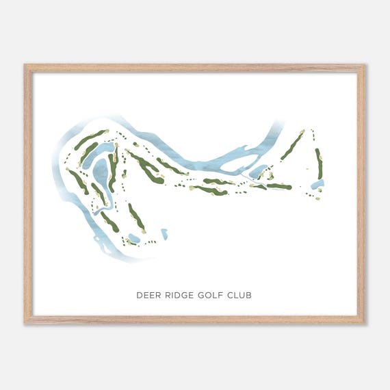 Deer Ridge Golf Club In Canada Modern Watercolor Map Golfer Gift Golf Wall Art Golf Poster Print Course Layout