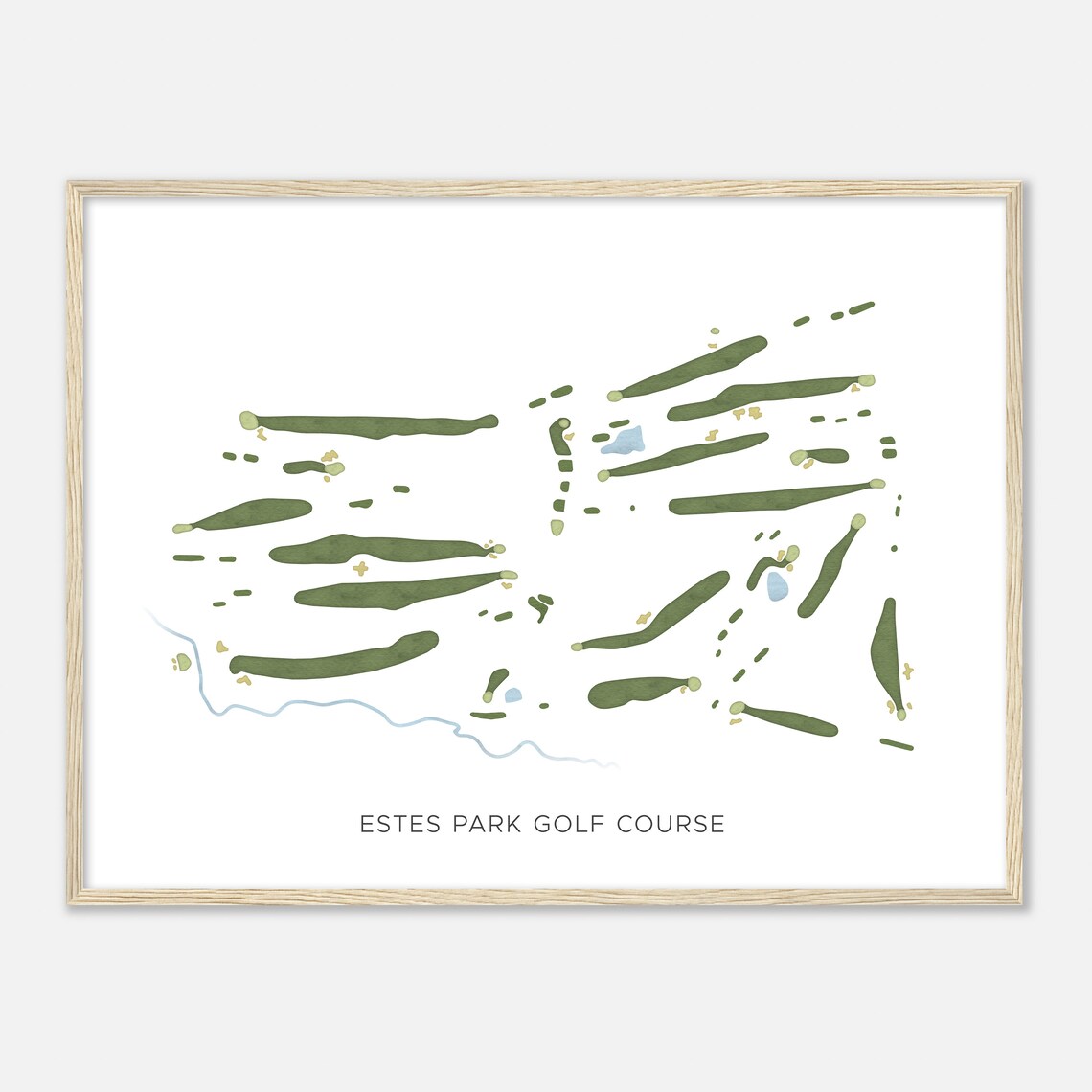 Estes Park Golf Course Colorado Modern Watercolor Map Golfer Gift Golf Wall Art Golf Poster Print Course Layout - Image 2