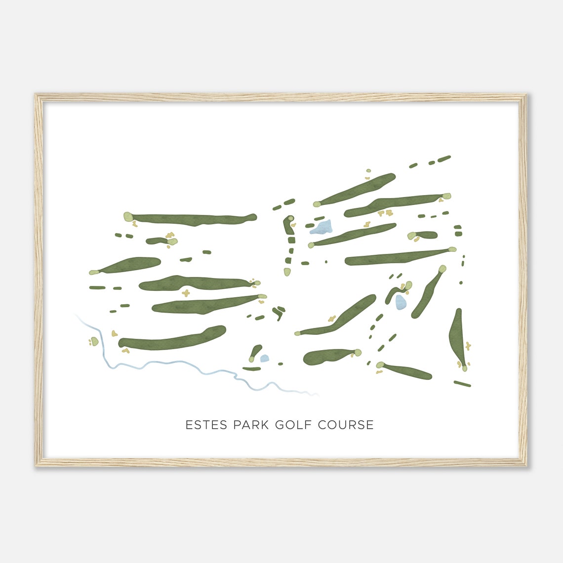 Estes Park Golf Course Modern Watercolor Course Map Art Poster - Image 2