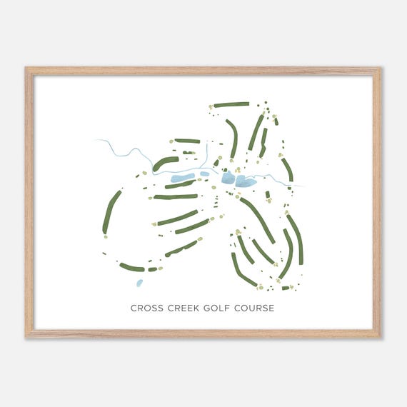Cross Creek Golf Course In Titusville Pennsylvania Modern Watercolor Map Golfer Gift Golf Wall Art Golf Poster Print Course Layout