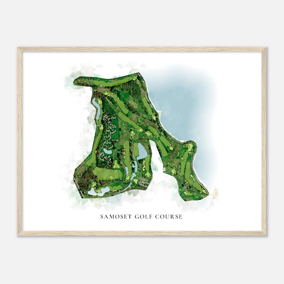 Samoset Golf Course Maine Classic Watercolor Map Golfer Gift Golf Wall Art Golf Poster Print Course Layout