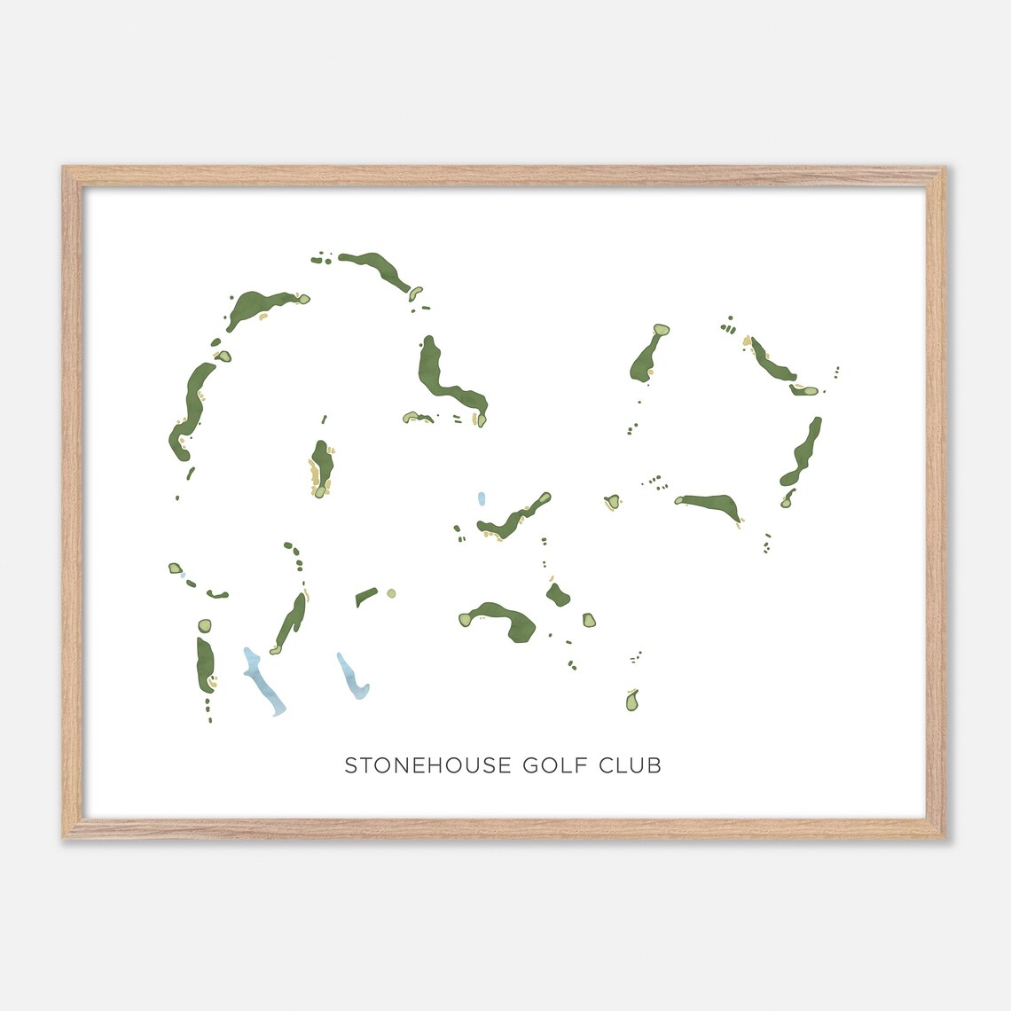 Stonehouse Golf Club Toano Virginia Modern Watercolor Map Poster