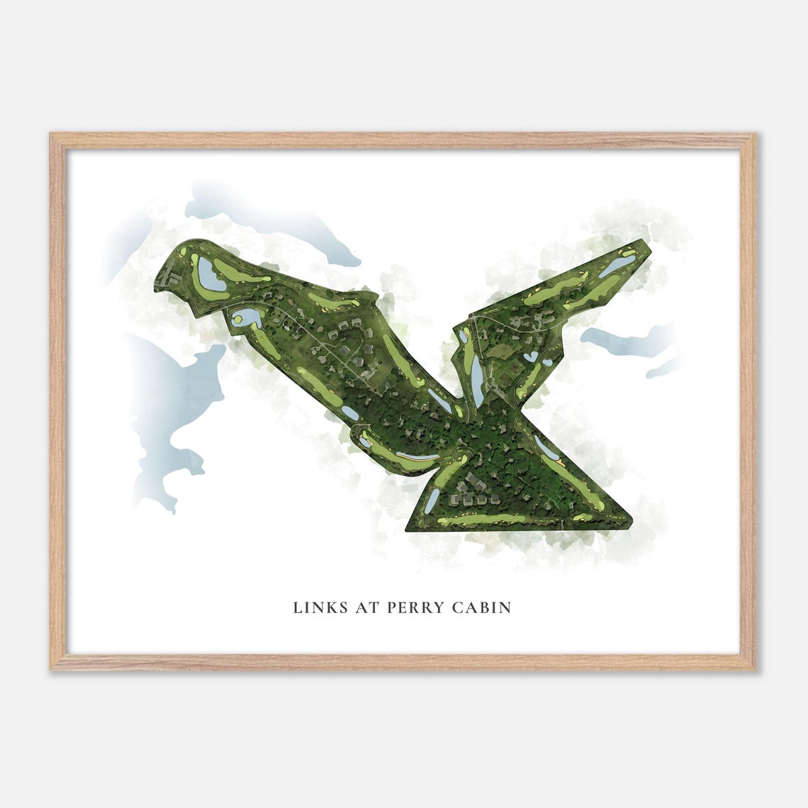 Links at Perry Cabin Maryland Classic Watercolor Course Map Poster