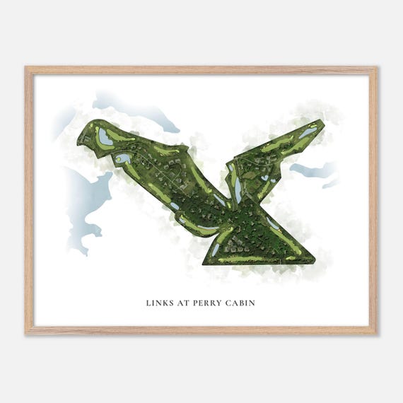 Links At Perry Cabin In Maryland Classic Watercolor Map Golfer Gift Golf Wall Art Golf Poster Print Course Layout