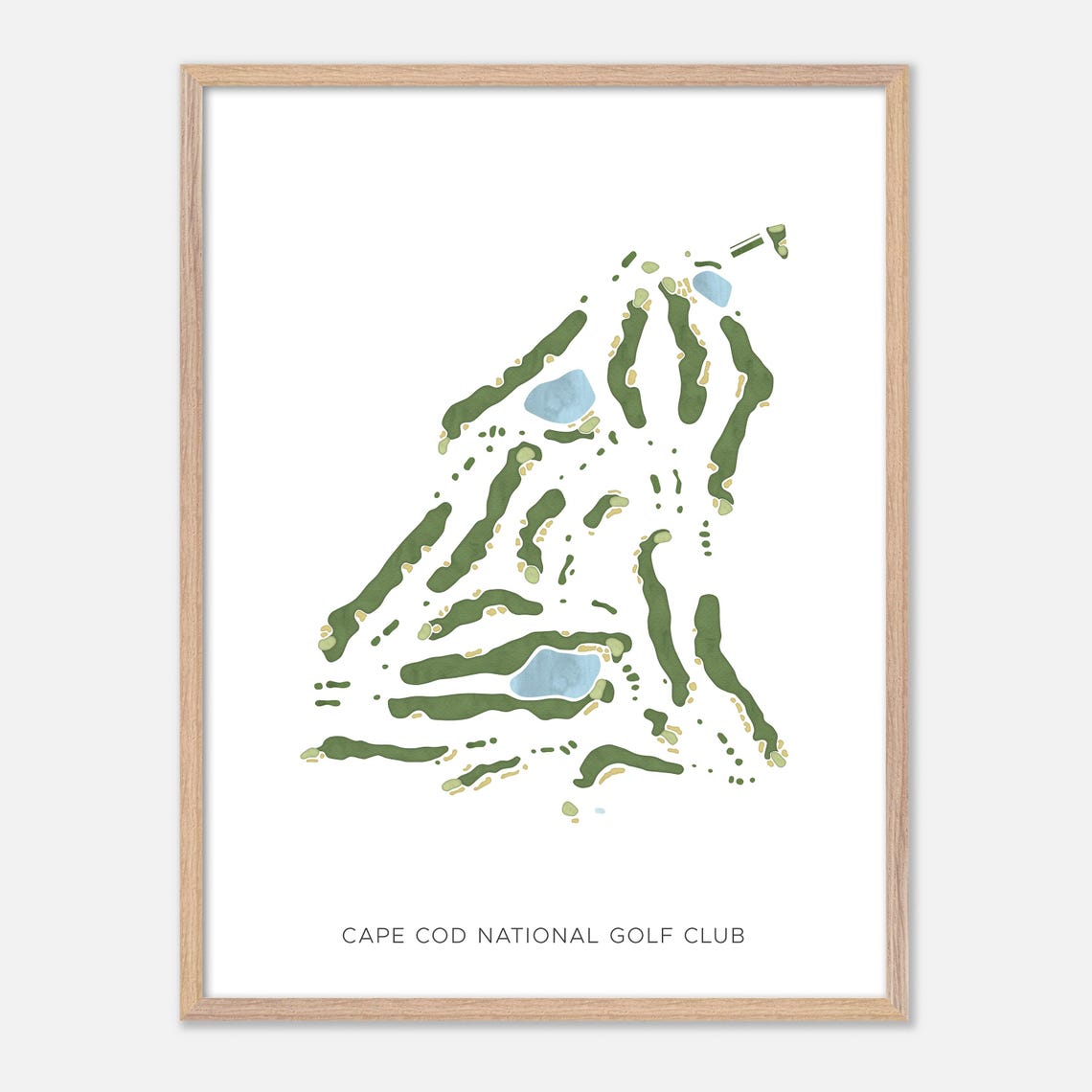 Cape Cod National Golf Club Minimalist Watercolor Course Map Poster - Image 2