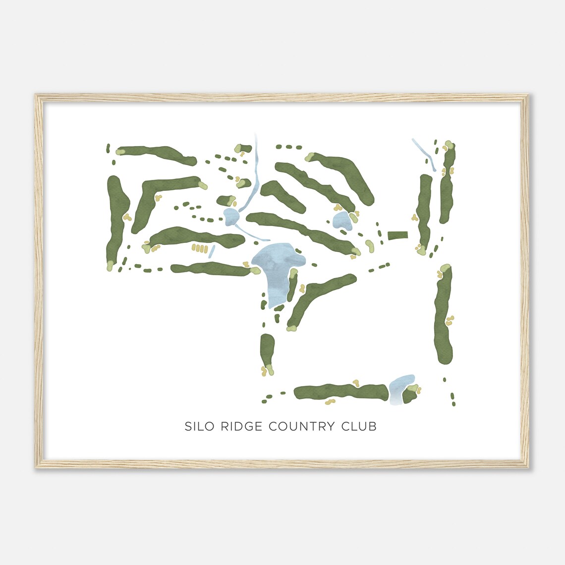 Silo Ridge Country Club Minimalist Watercolor Golf Map Poster